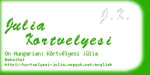 julia kortvelyesi business card