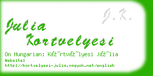 julia kortvelyesi business card